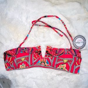 Mara Hoffman V-Wire Top Ananda Neon Coral Bikini Top